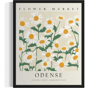 10 x Denmark Flower Market Art Print Poster, Wall Art Floral Painting Botanical Decor for Bedroom, Kitchen, Bathroom Livingroom Decoration 82A (Denmark, 8 x 10 inches, Unframed)