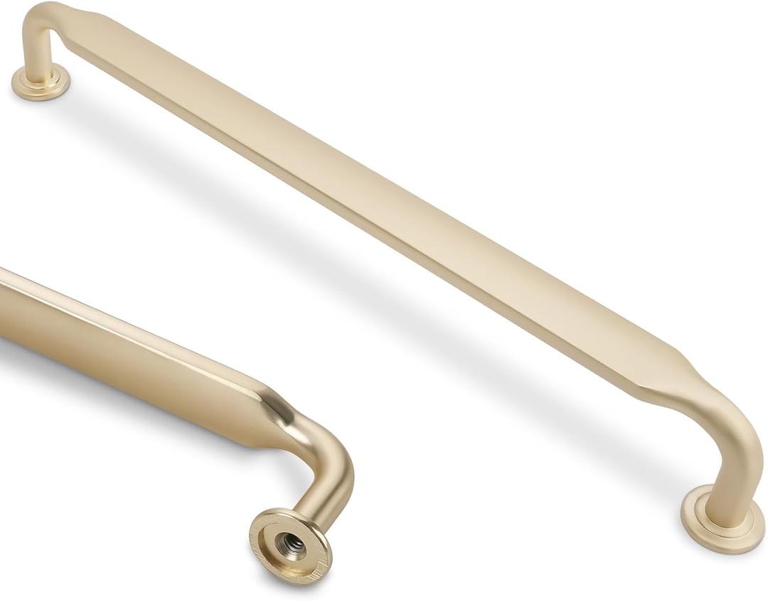 10 Pack 7-1/2 Inch Cabinet Pulls Brushed Brass Kitchen Cabinet Handles Zinc Alloy Drawer Pulls Solid Cabinet Hardware