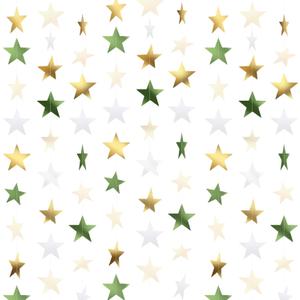 Patelai Glitter Star Garland Banner 2026 Graduation Decor 130 Feet Star Hanging Banner Twinkle Backdrop for Party Birthday Classroom Wedding Supplies(Sage Green, Gold, White)