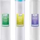 iSpring F3WGB32BKDS 4.5 x 20 3-Stage Whole House Water Filter Replacement Pack with Polyphosphate Anti-Scale, GAC+KDF, and CTO Carbon Block Water Filters, Fits WGB32B-KDS