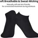 Women's Cotton Ankle Socks - 6 Pack Performance Comfort No Show Socks - Breathable Thin Athletic Socks (Black)