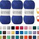 Cotton Chainette Yarn,4 Medium (Worsted)-10oz,3 Pack, Knitting Yarn for Beginners, Thicker for Crocheting and Knitting (01 Milk White)