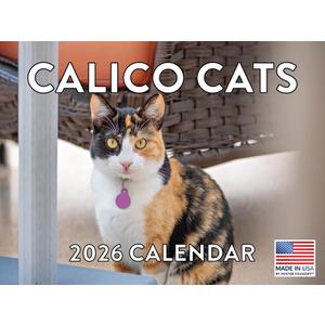 Calico Cat Calendar 2026 Monthly Wall Calender 12 Month | American Made In The USA