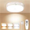 Rechargeable Motion Sensor Ceiling Light Indoor, Cordless Closet Light with 10000mAh Battery, 3 Color Temperatures, 550LM Motion Activated Light for Closet,Shower,Stairs,Pantry,Remote Control, 1 Pack