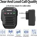 ABBREE Ham Radio Wireless Handheld Speaker Mic, 2 Pin Shoulder Microphone for Baofeng 5RM UV-5R,BF-F8HP PRO,AR-152,K5PLUS,GM-15Pro,UV-5G Plus UV-32 GM21 Walkie Talkie Accessories (Black)