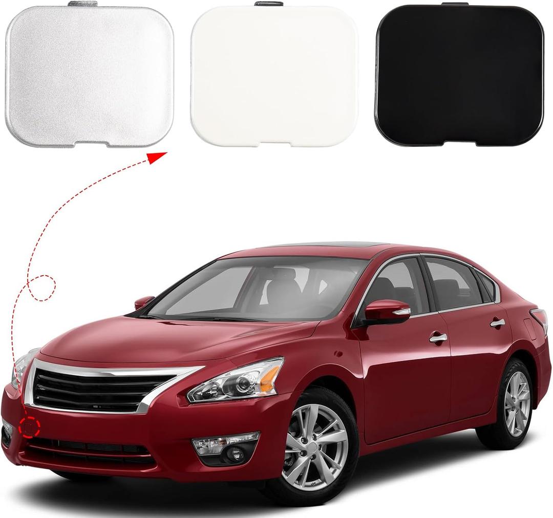 Front Bumper Tow Hook Cover Towing Eye Cap for Nissan Altima 2013 2014 2015 622A03TA0A 622A0-3TA0A (Silver, Right Passenger Side)