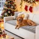 OTOB Dog Couch Covers for 3 Cushion Washable Non Slip Plush Pet Friendly Bed Mat Sofa Cover for Dogs, All Seasons Cozy Soft Fuzzy Furniture Protector Sofa Slipcovers (Gray, 27.6" x 59.1")