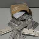 Brushed Nickel Door Hinges 3.5 x 3.5 Inch 30 Pack Interior Rounded Door Hinges with 5/8" Radius Heavy-Duty Silver Hinges Removable Pin for Standard Bedroom Office Kitchen Door Hardware Satin Nickel