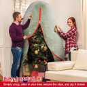Upright Christmas Tree Bag for 6-6.5 Foot Tree, Heavy Duty Storage Bag for Artificial Xmas Tree, PE Material Waterproof Tear-Resistant Tree Cover with Reinforced Handles, Stand Up Storage Solution
