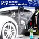 Pressure Washer Foam Cannon & Dual Connector Accessory, Double Tip Attachment for Pressure Washer Soap Cannon, 7 Power Washer Nozzle Tips, 1/4 Quick Connect, 4000 PSI Car Foam Sprayer