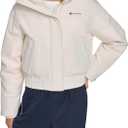 Champion Women's Cropped Hooded Ski Bomber (Large, White)