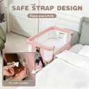 Baby Bassinets Bedside Sleeper with Wheels and Mattress, Cosleeping Baby Bed with Storage, Co-Sleeper Bassinet Attach to Bed, Bed Side Crib with Breathable Mesh, Height Adjustable (Pink), 35.4‘’L*21.7''W*28''-32.7''H