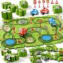 Bennol Toddler Toys Gifts for 2 3 4 5 Year Old Boys, 56pcs Jigsaw Puzzle Race Track Car Set for Kids Boys Toddlers 1-3 2-4 3-5 4-6, Puzzle Tracks Car Toys Gifts for 2 3 4 5 Year Old Boy Kid