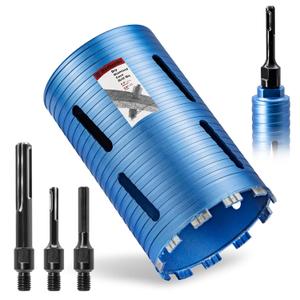 6" Core Drill Bit with 3 Adapters Included: SDS Plus, SDS Max and 1/2" Hex Abor, 5/8"-11 Thread, 9.5" Drilling Depth Dry Core Bits for Concrete Brick Block, Motar, Masonry (152mm)