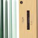 Viyffo Taper Candles 10 Inch Green 4 Pack Unscented, Smokeless Long Tall Tapered Candlesticks Wedding Home Decor Dinner Natural Color Series, Gradient Green