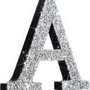 Qunclay Silver Crystal Diamond Bling Letters Crushed Diamond Decoration Wooden Glitter Letter with Screw and Hooks Rhinestone Gift for Wedding Y2k Mcbling Bedroom Wall Decor(Letter A,5.7"l X 5.7"w)