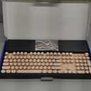 EWEADN Wired Typewriter keyboard and Mouse Combo, Typewriter Style Mechanical Gaming Keyboard,104 Keys Backlit LED Keyboards, Media Control Knob, Wired Keyboard Pink Switch for Windows/Mac/PC-Pink