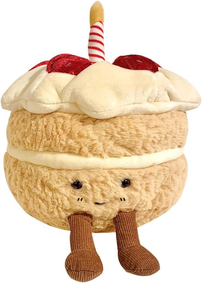 Birthday Cake Plush, 7.9" Cute Birthday Stuffed Animal for Girls, Funny Food Plushie, Soft Cake Toy Gift for Kids Birthday Cake Plush, 7.9" Cute Birthday Stuffed Animal for Girls, Funny Food Plushie, Soft Cake Toy Gift for Kids