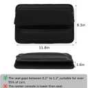 Car Seat Gap Filler with Pockets Leather Car Seat Organizer Automotive Accessories Front Seats Adjustable Gap Filler for Phones Glasses Keys Cards Black