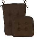 Klear Vu Embrace Rocking Chair Cushions for Living Room, Nursery, or Home Office, Tufted and Non-Slip Pads, 2 Piece Set, Seat 16"x15" and Seat Back 24"x17", Chocolate