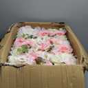 NUPTIO Flower Wall Panel for Backdrop: 12 Pcs 24 X 16 White & Pink Faux Roses Artificial Flower Backdrop for Wedding Party Bridal Baby Shower Decor
