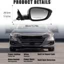 Right Passenger Side Mirror Compatible With Honda Accord 2018-2022 with Turn Signal Light Power Glass Heated with Blind Spot Detection 8-Pins Replaces 76201TVAA31ZJ | 76208TVAA42