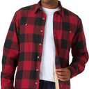 Long Sleeve Sherpa Lined Shirt Jacket, Red Buffalo, Small