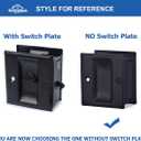 HOMOTEK Passage Sliding Door Pull Black Without Switch Plate- Replace Old Or Damaged Pocket Door Pull Quickly and Easily, 2-3/4x2-1/2, for 1-3/8 Thickness