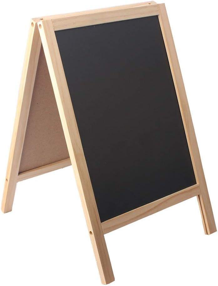 BangQiao Freestanding Wooden A Frame Double Sided Chalkboard for Tabletop Menu Board, Wedding Message Sign