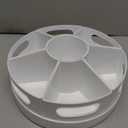 Art Supplies Organizer, Extra Large 360 Rotating Desk Organizer with 7 Removable Compartments, Marker Organizer for Home, Office, and Classroom, Crayon Holder (White)