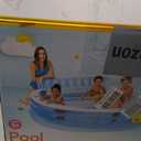 INTEX Swim Center Inflatable Family Lounge Pool: Built-In Bench Cup Holder 156 Gallon Capacity 90" x 86" x 31" Blue