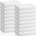 SmoothNovelty 16 Pack Microfiber Bath Towels Bulk 27'' x 60'' Oversized Beach Towel Highly Absorbent Extra Large Soft Drying for Shower Pool Salon Sauna Bathroom Gym Party (Simple,White), Simple Pattern
