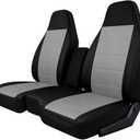 Front 60/40 Split Bench Seat Cover for Chevy Colorado & GMC Canyon 2004-2012 Models, with Console Armrest, Premium Knitted Fabric with Foam Padding, Enhanced Ergonomic Support - Gray