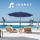 JEAREY 9FT Outdoor Patio Umbrella Outdoor Table Umbrella with Push Button Tilt and Crank, Market Umbrella 8 Sturdy Ribs UV Protection Waterproof for Garden, Deck, Backyard, Pool (Dark Blue)