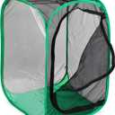 RESTCLOUD 36" Large Monarch Butterfly Habitat, Giant Collapsible Insect Mesh Cage Terrarium Pop-up 24 x 24 x 36 Inches (Black with Green)