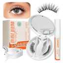 LASHVIEW Upgrade Magnetic Eyelashes with Applicator Soft Magnetic Eyelashes Natural Look Reusable No Glue Needed Easy to Wear and Remove (YT24)