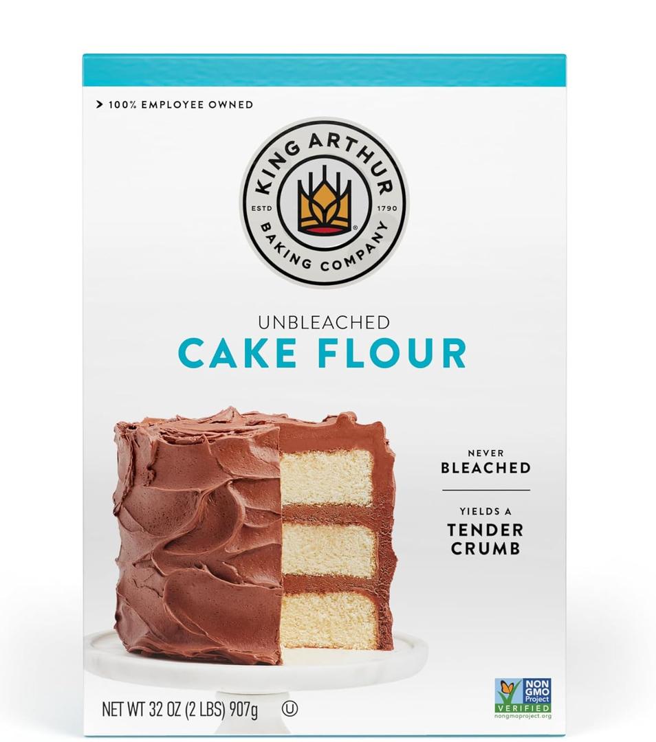 King Arthur Cake Flour, Unbleached and Unenriched, 2 lb (Pack of 1) - Non-GMO Project Verified, No Preservatives (EXP 01/10/27)