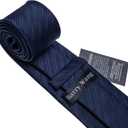 Barry.Wang Solid Striped Tie for Men Silk Necktie Pocket Square Cufflinks Formal Wedding Party Business