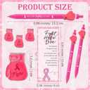 20 Sets Breast Cancer Awareness Gifts,Pink Ribbon Ballpoint Pens,Boxing Glove Lapel Pins, Motivational Cards with OPP Bags,Breast Cancer Favors for Fighters Women Survivor, Charity Events