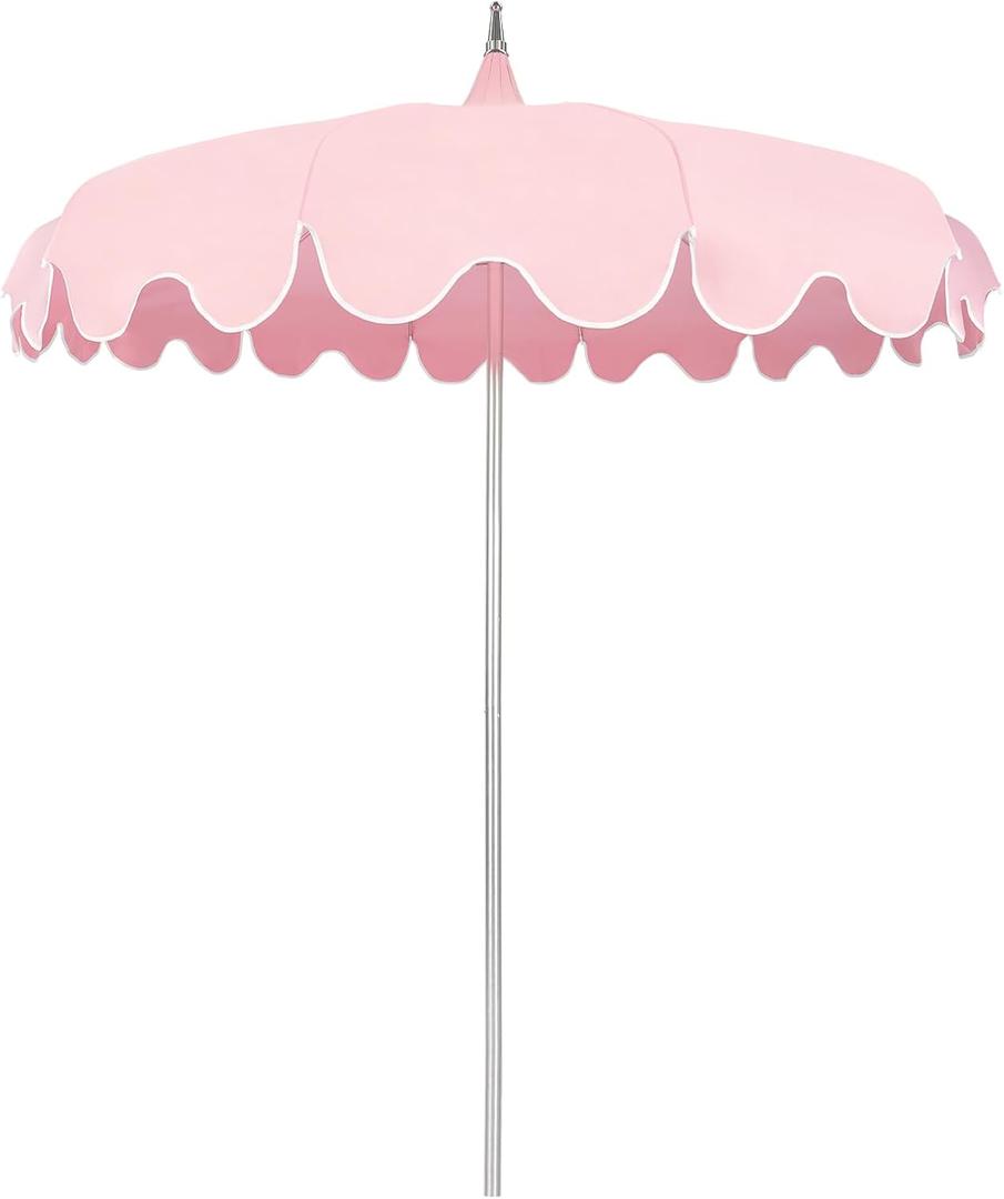 7Ft Patio Pagoda Umbrella, UV Protect Pool Umbrellas with Heavy Duty Pole, Outdoor Umbrellas for Patio, Curved-shaped Umbrella Ribs, Carry Bag