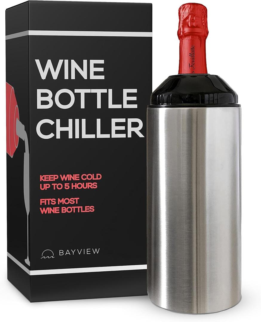 Bottle Chiller Keeps Cold for 5 Hours Fits Most Bottles Stainless Steel Double Insulated Koozi Cooler