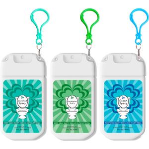 Toilet Spray for Poop Odor Eliminator, Pocket Travel Size Toiletries, Air Freshener Spray for Bathroom, Each 1 FL.OZ, 3 Pack, Ocean Coconut Eucalyptus Scent