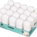 BOLSIUS Set of 20 White Pillar Candles - 2x4 inch Unscented Candle Set - Dripless Clean Burning Smokeless Dinner Candle - Perfect for Wedding Candles, Parties and Special Occasions