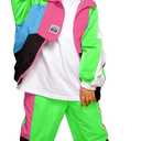 LOLANTA Boys' Girls' Color Block Jacket Track Pants Sets Hip Hop Dance Patchwork Clothes Unisex Streetwear