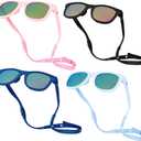Polarized Baby Sunglasses With Strap - Unbreakable Flexible Infant Sunglasses For Toddlers Newborns 0-24 Months (4 Colors Bundle)