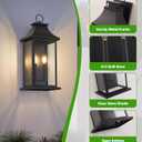 tewei 22'' Large Outdoor Wall Light, Porch Light Outdoor Wall Sconce Lantern, 2-Light Black Exterior Lighting Fixture Wall Mount, Outside Light for House Garage, 1-Pack