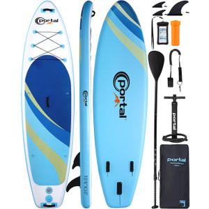 PORTAL SUP Inflatable Paddle Board for Adults 10'6'' Stand Up Paddleboard,Non-Slip Deck Blow up Paddle Boards with Adjustable Paddle, Carry Bag, and Repair Kit