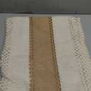 OurWarm Splicing Burlap Table Runner Farmhouse Style, Boho Table Runner Modern Farmhouse Decor Rustic Woven Cotton Crochet Lace for Bohemian, Rustic, Wedding, Bridal Shower, Dinner, 108 inch (Creamy-white)