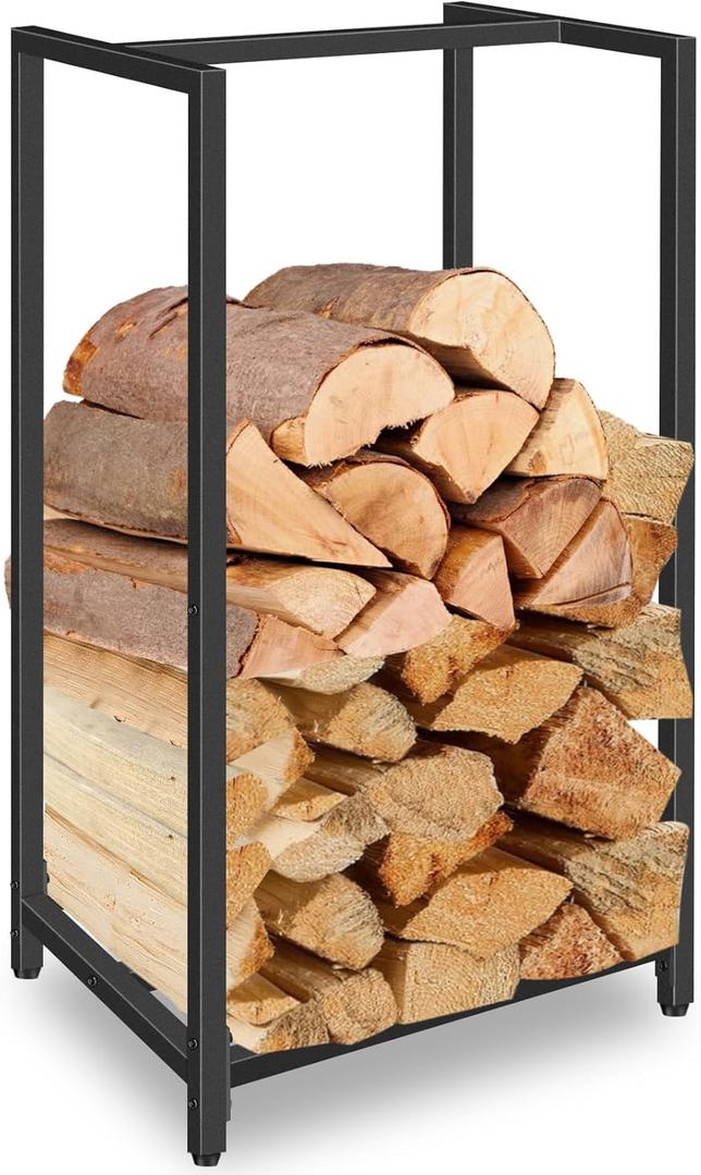 Firewood Rack Indoor Outdoor, 30 Tall Firewood Holder Metal Small Log Wood Rack Portable Vertical Wood Storage Racks Indoor Log Racks for Firewood Fireplaces, Fire Pits, and Stoves