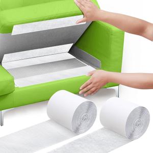 4.4" x 10 FT Hook and Loop Tape for Couch Cushions, Heavy Duty Adhesive Tape Roll, Anti Slip Rug Gripper, Wall Adhesive Strips, No Punching Wall Mounting